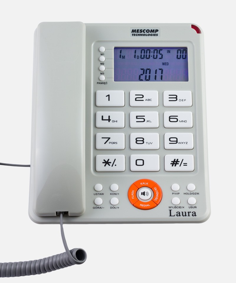 Stacjonarny telefon przewodowy MT816 Laura