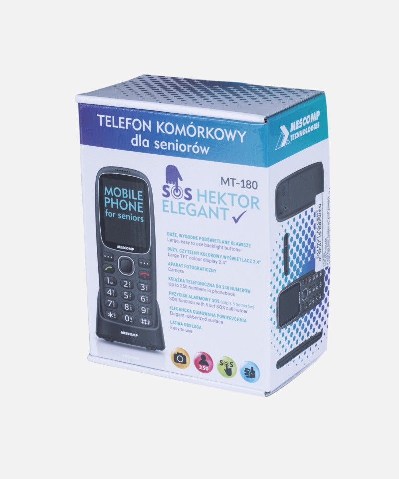 Telefon komórkowy dla osoby starszej MT-180 SOS Hektor