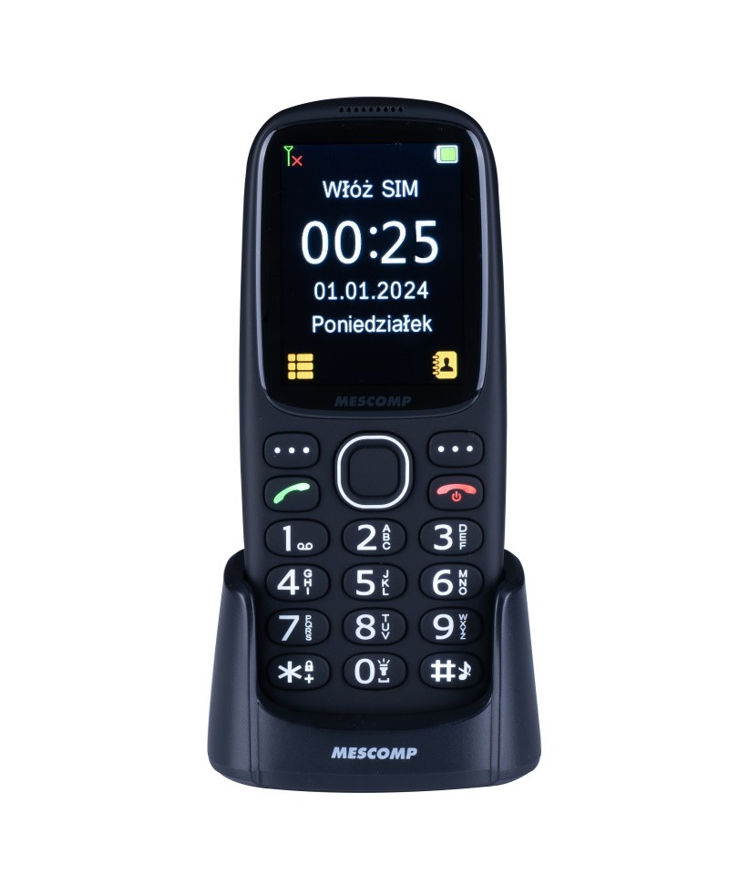  Telefon komórkowy dla seniorów Mescomp MT-166 Edgar Elegant 4G
