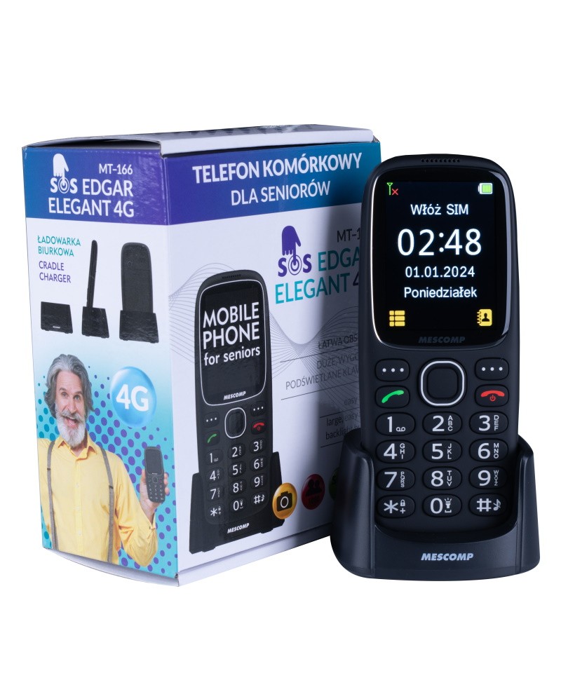  Telefon komórkowy dla seniora Edgar Elegant